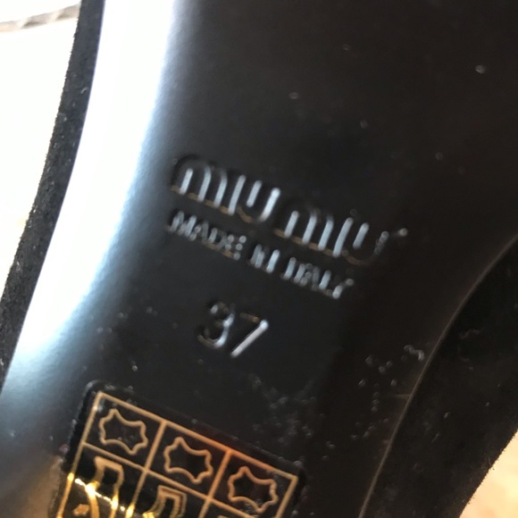 Miu Miu Luxe Italian Black Suede Ankle Boots, Size 37, EUC - Picture 9 of 13